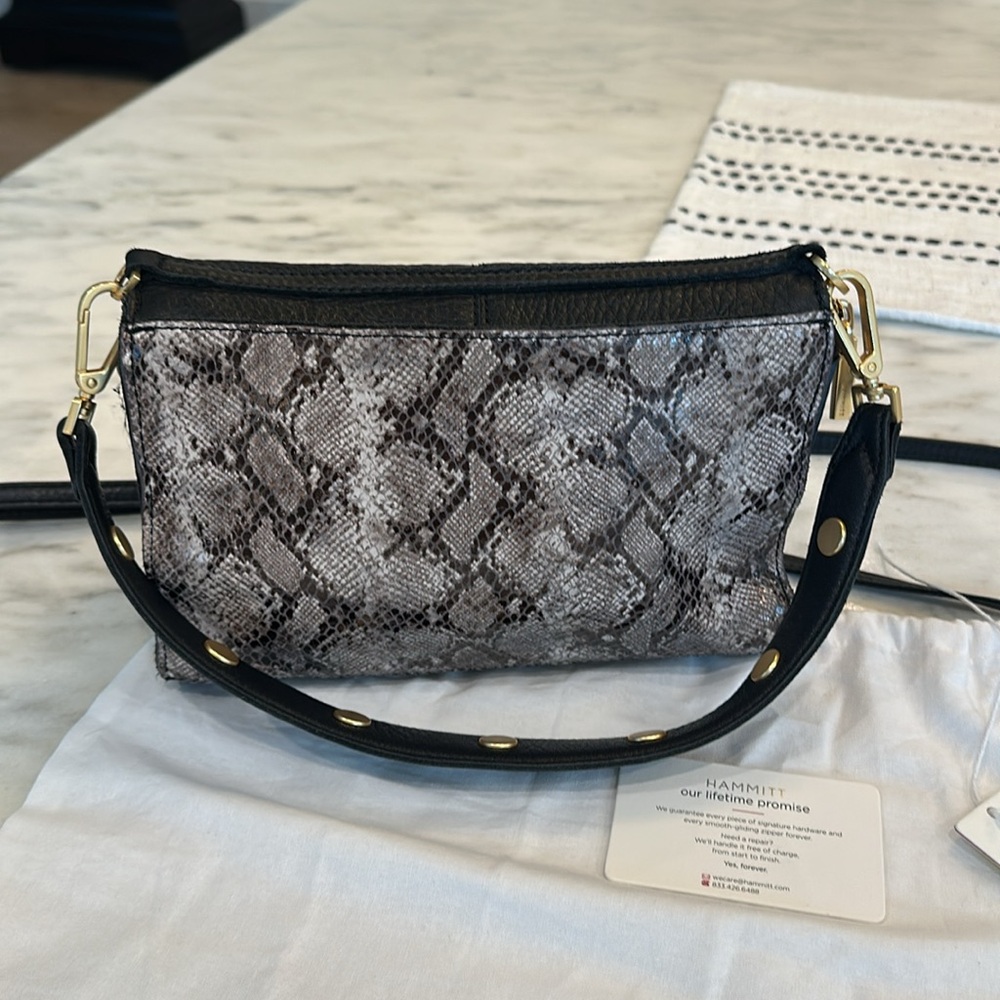 Hammitt Black and Gold Snakeskin Crossbody Bag - Picture 10 of 16